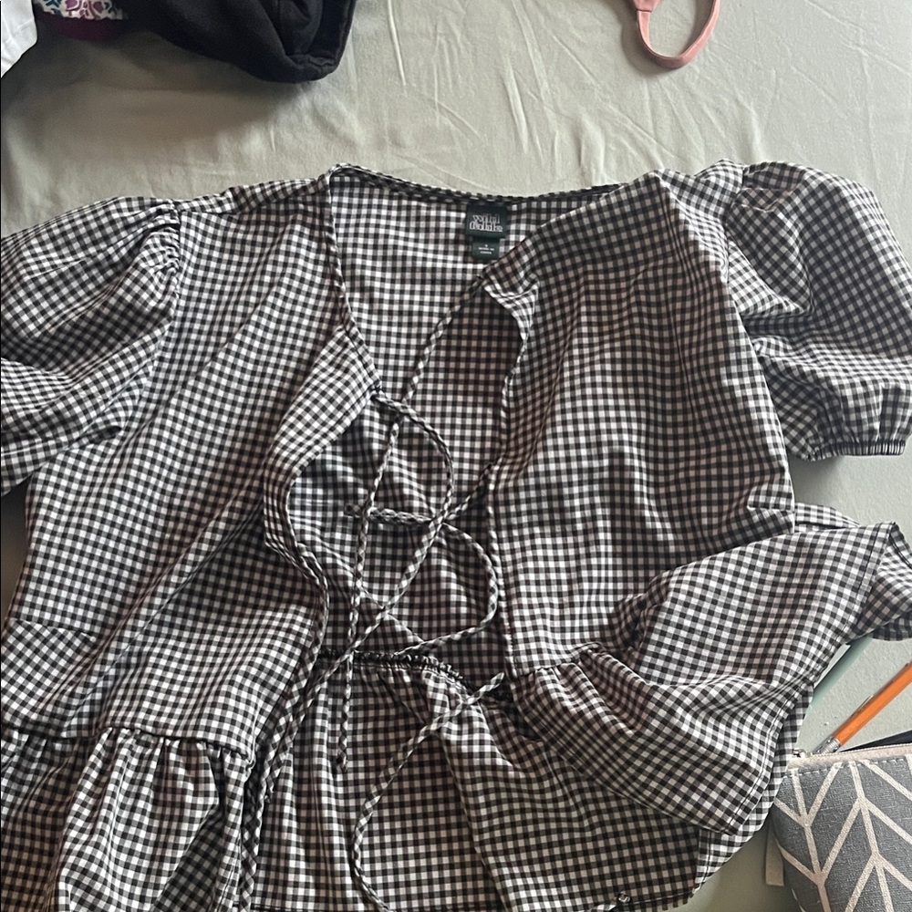 Black and White Gingham Blouse